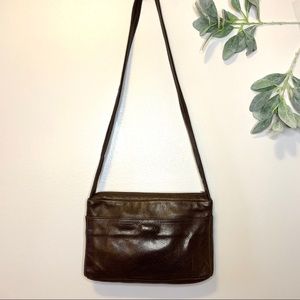 Vintage Brown Leather Crossbody Purse